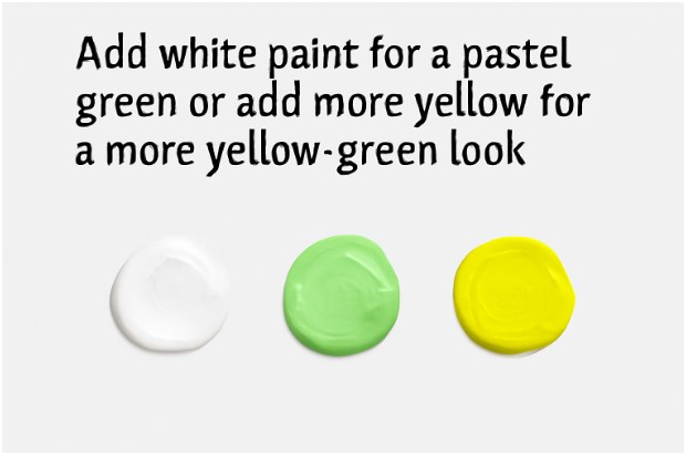 Add white paint for a pastel green or add more yellow