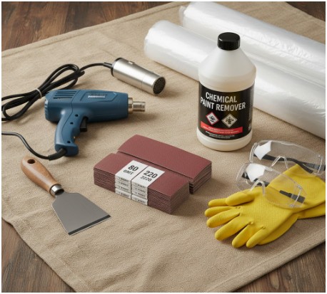 Gather Your Tools-How to Remove Paint from Wood